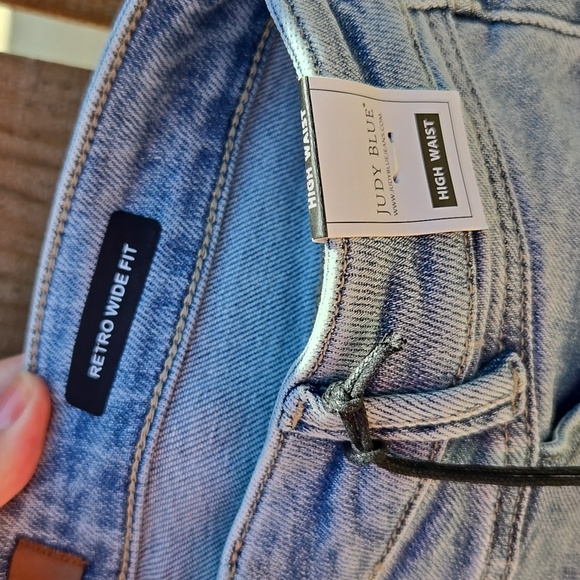 "JUDY BLUE" Blue Retro Wide Leg Jeans Sz 11/30 - Picture 3 of 6